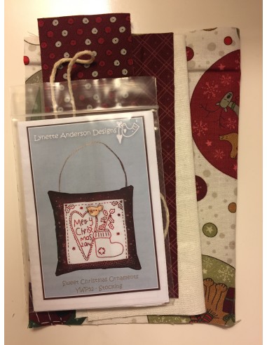 kit colección con 1 Bordado Corazón. Red Work Adorno puertas Navidad Lynette Anderson kit colección con 1 Bordado Corazón. Red Work Adorno puertas Navidad Lynette Anderson