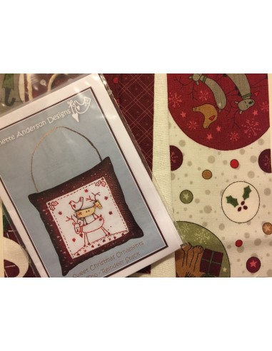 kit colección con 1 Bordado Renos. Red Work Adorno puertas Navidad Lynette Anderson kit colección con 1 Bordado Renos. Red Work Adorno puertas Navidad Lynette Anderson