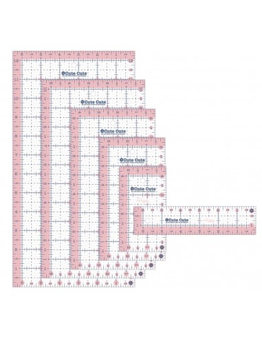 Pack de 6 reglas patchwork pulgadas rectangulares de Lori Holt rosas Pack de 6 reglas patchwork pulgadas rectangulares de Lori Holt rosas