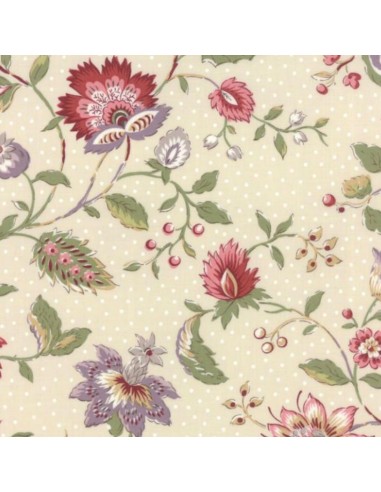 Tela patchwork beige flores grandes, Jardín de Versailles de French General Tela patchwork beige flores grandes, Jardín de Versailles de French General