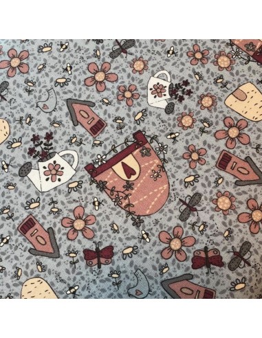 Tela patchwork azul dibujos Sweet Garden of Mine´s de Lynette Anderson Tela patchwork azul dibujos Sweet Garden of Mine´s de Lynette Anderson