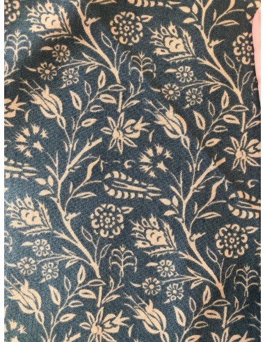 Tela patchwork azul medio con plantas beis Vive La France French General Tela patchwork azul medio con plantas beis Vive La France French General