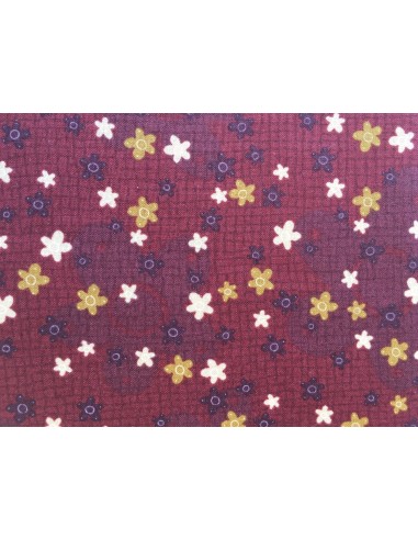 Tela Patchwork Highland Burdeos con flores Lynette Anderson Tela Patchwork Highland Burdeos con flores Lynette Anderson