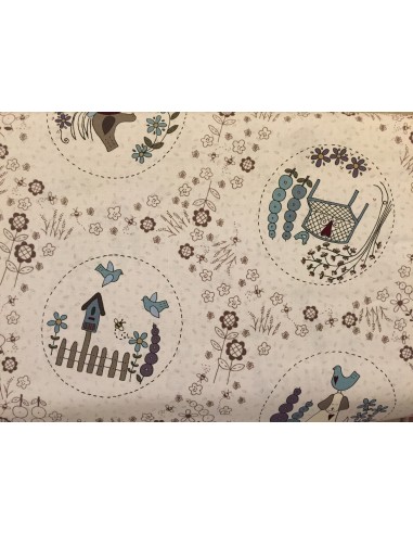 Tela patchwork panel Stonehouse Garden crema Lynette Anderson Tela patchwork panel Stonehouse Garden crema Lynette Anderson