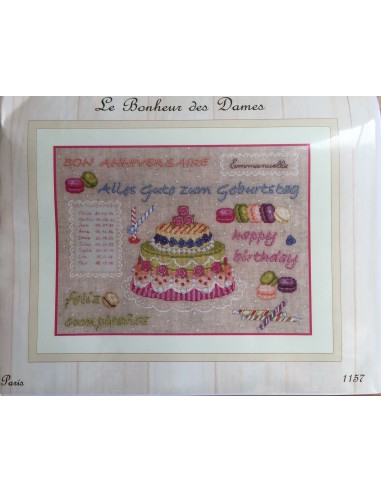 Kit punto de cruz y petit point Le Bonheur des Dames Gateau Anniversaire Kit punto de cruz y petit point Le Bonheur des Dames Gateau Anniversaire