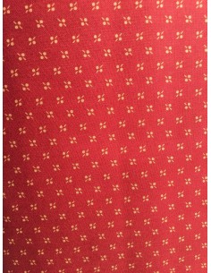 Tela patchwork roja burdeos con flores tostadas, Colección básicos