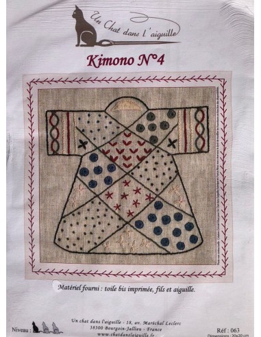 Kit Kimono bordado nº4 Un Chat Dans l´aguille