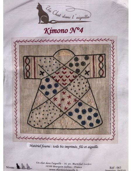 Kit Kimono bordado nº4 Un Chat Dans l´aguille