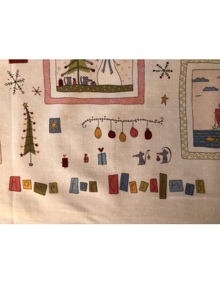 Tela patchwork Panel beis Home for Christmas Anni Downs
