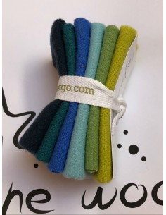 Pack telas lana Sue Spargo tonos verdes y azules