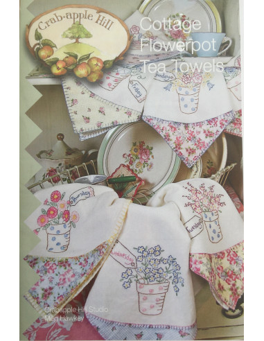 Patrón Cottage Flowerpot Tea Towels...
