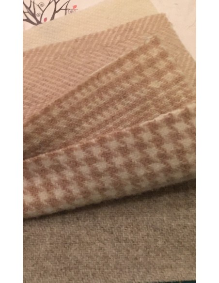 Wooly Charm tela lana aplicaciones crema-beis