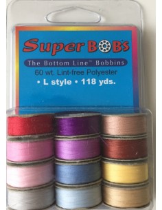 12 bobinas colores alegres de hilo Bottom Line aplicación patchwork